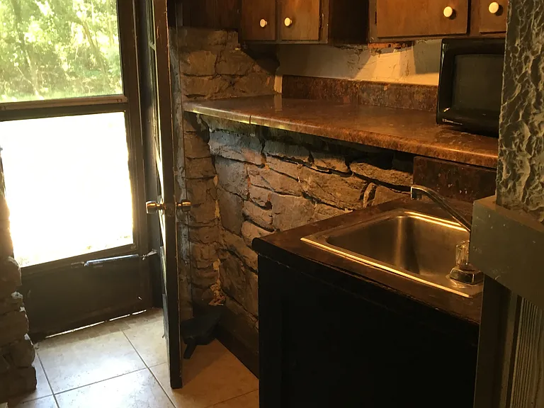 kitchen area with door open