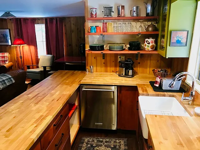 Kitchen has everything needed to cook great at home meals.