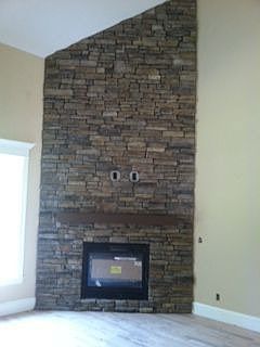 Two Story Rock Fireplace