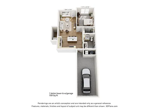 Floor plan 1 Bedroom B2