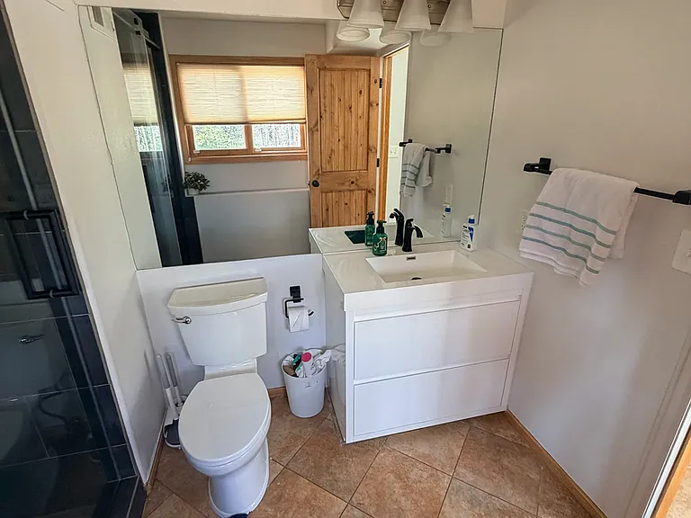 Basement full bathroom. Clean, modern, fresh!