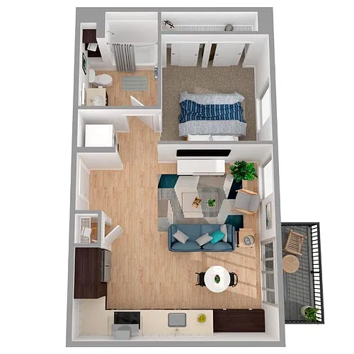Floor plan 1 Bed/1 Bath-a21.1