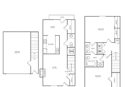 Floor plan Chestnut Oak Townhome (1089 SF)