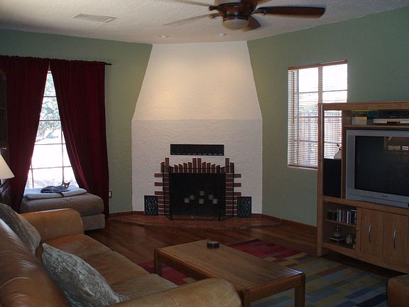 Living room with fireplace