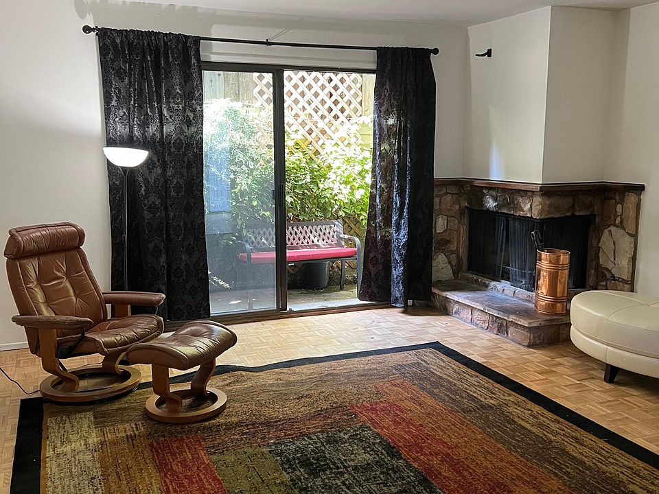 Living room with working fireplace