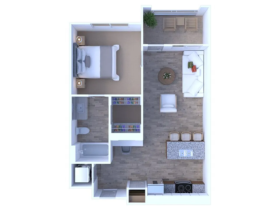 Floor plan A1 Holly - 1 Bedroom, 1 Bathroom