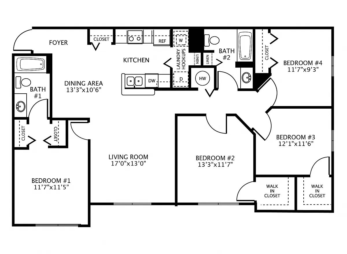 Floor plan 4Bed 2Bath