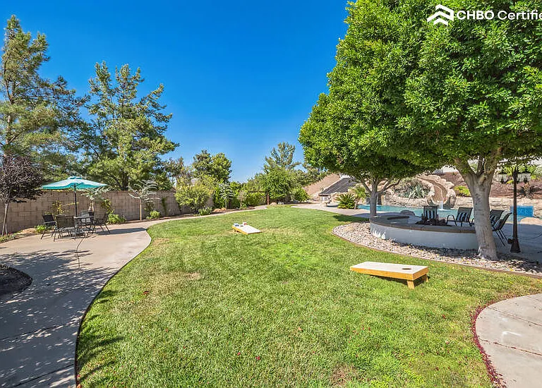 Expansive Backyard Lawn w/11 different Fruit Trees