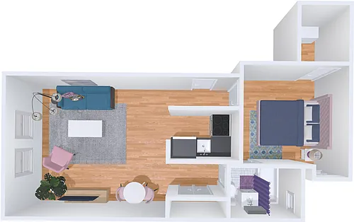 Floor plan 1bd/1b 3