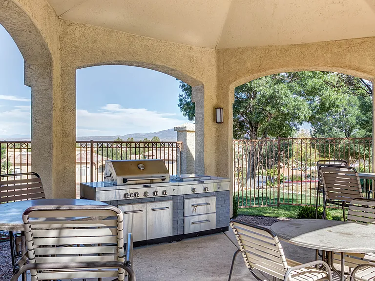 Outdoor patio with grills