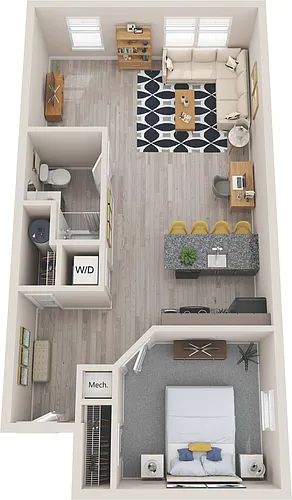 Floor plan Woodcrest One Bedroom One Bath
