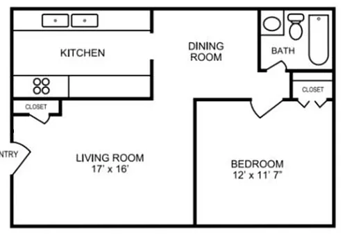 Floor plan 1 Bedroom