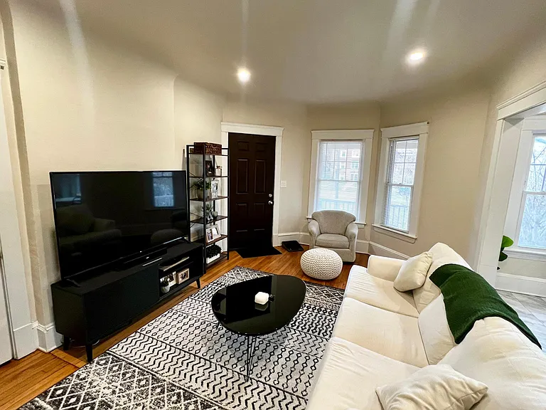 Lots of natural light in kitchen and living room