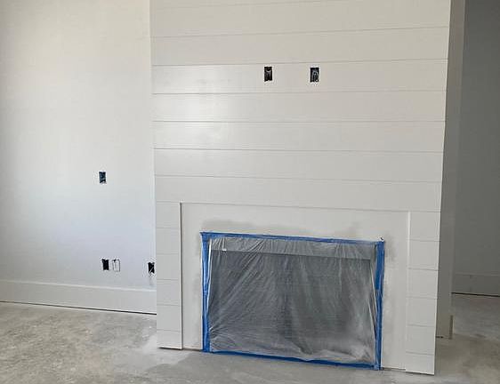 Actual Shiplap Fireplace in Great Room