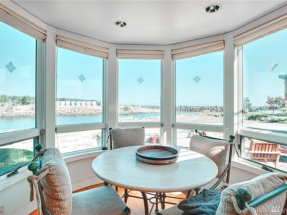 Kitchen Eating space with a view of the ocean and breakwater