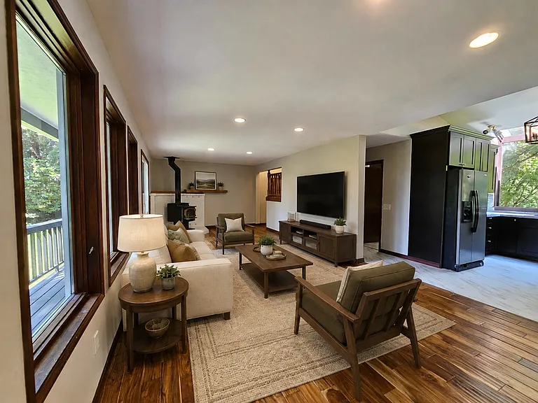Virtually staged living room