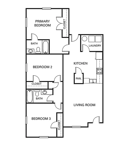 Floor plan The Oaks Three Bed