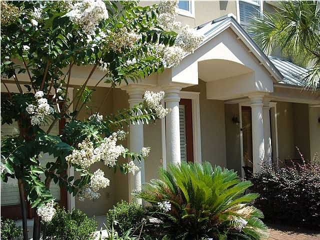 Front Entry with lush landscaping