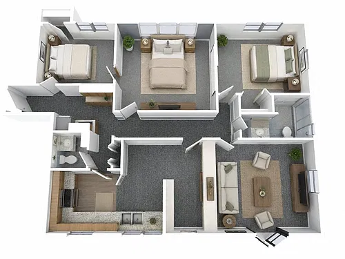 Floor plan 3BR 2BTH