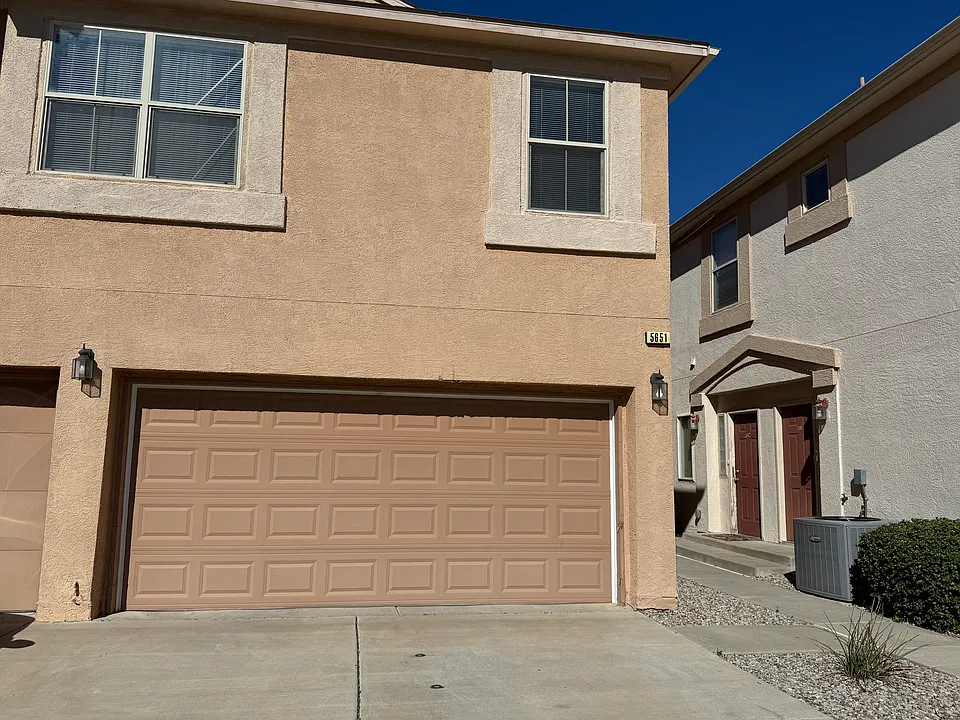 Condo front - double car garage.
