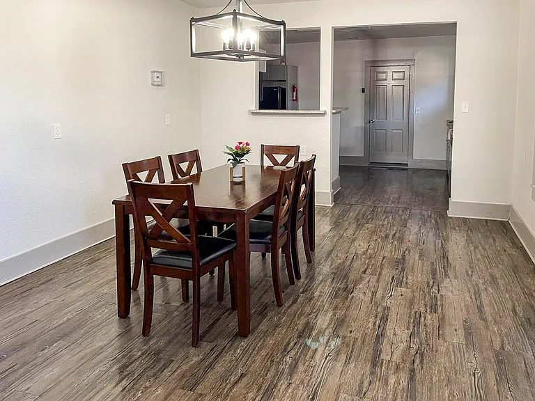 Dining Room which can comfortably seat 6 for a nice stay at home meal with friends and family.