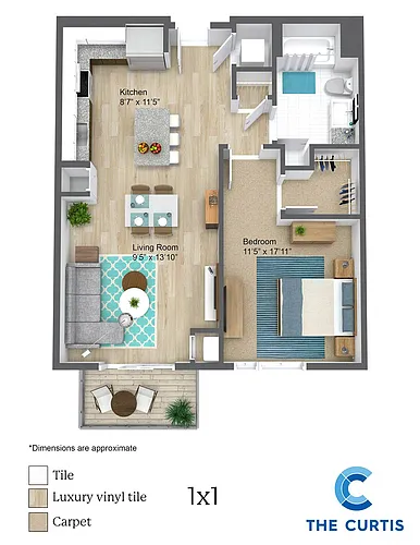 Floor plan One Bedroom One Bathroom