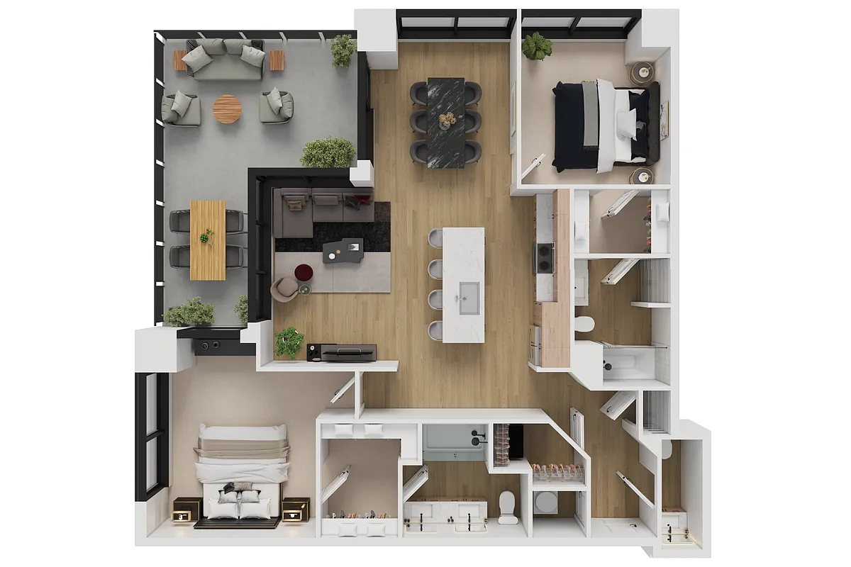 Floor plan 2 Bedroom Apartment