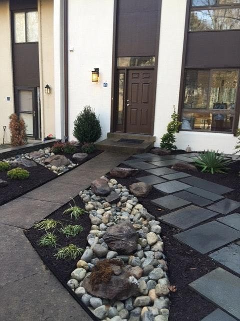 Fully landscaped low maintenance front yard
