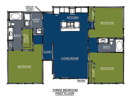 Floor plan 3 Bedroom Apartment - B