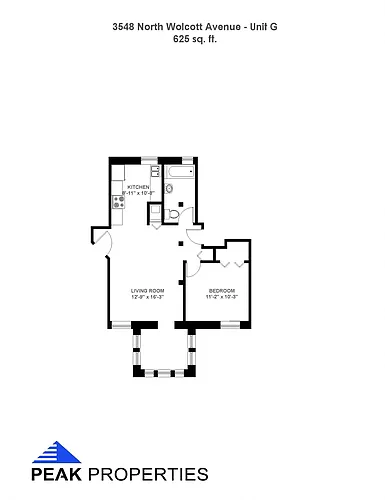 Floor plan 1 Bedroom - 1 Bathroom