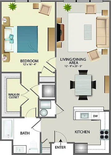 Floor plan A3 - Furnished