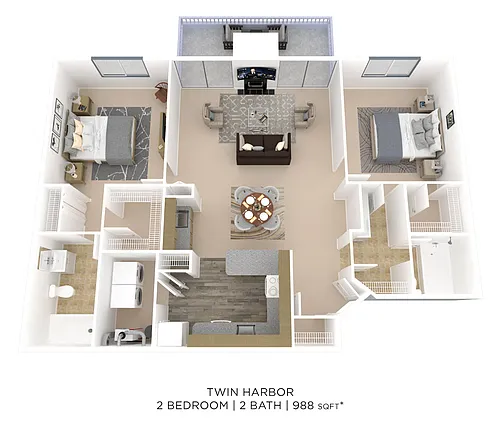 Floor plan Two Bedroom 2 Bath