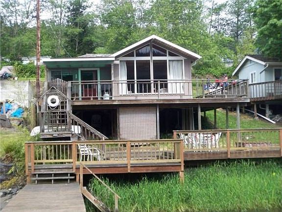 Lakeside view of home