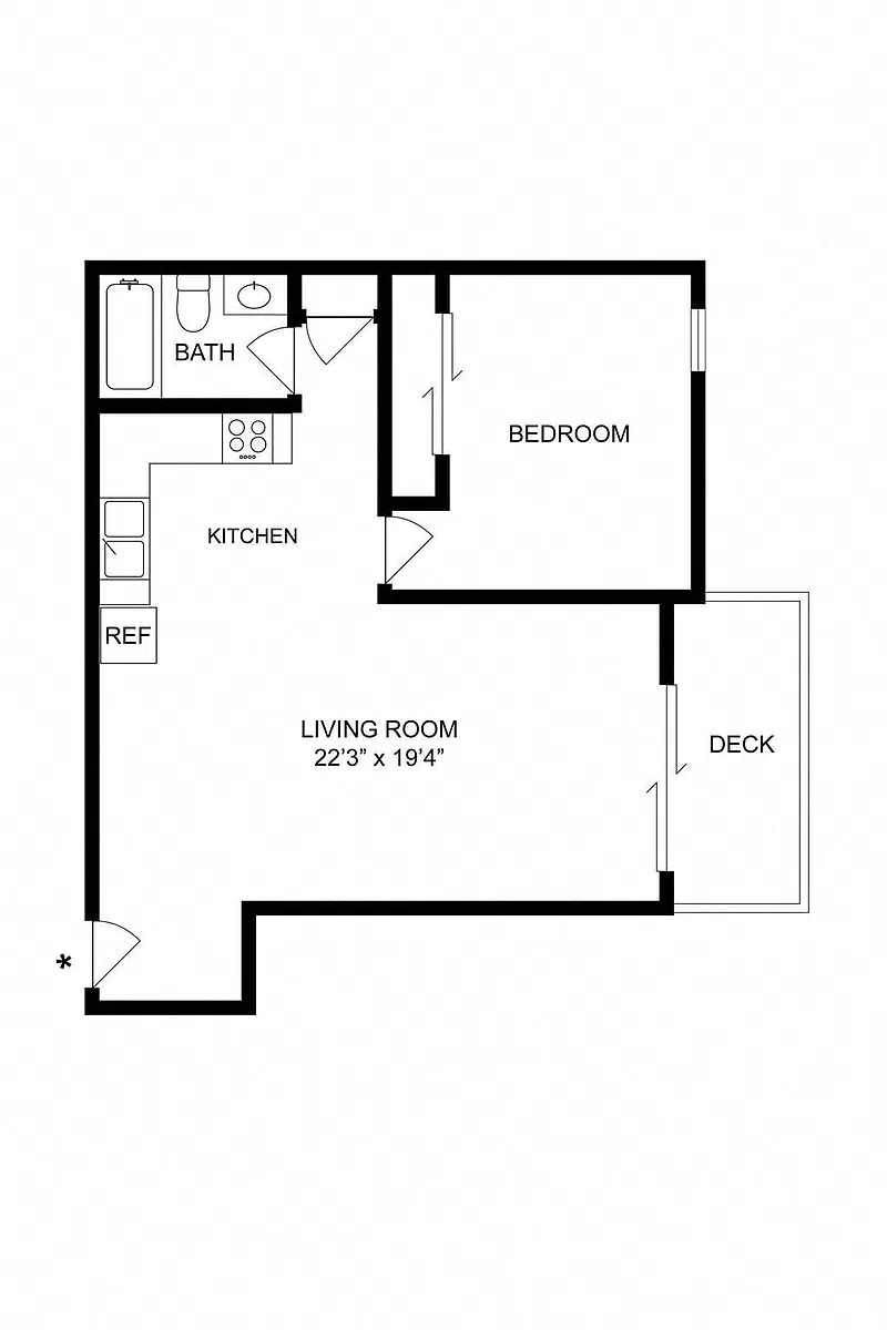 Floor plan One Bedroom - One Bathroom