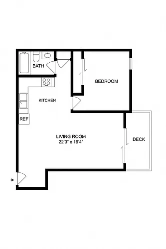 Floor plan One Bedroom - One Bathroom