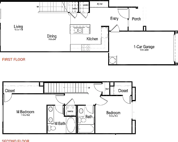 Plan 2A | 2Bd2Ba | 1,232SF Plan 2A | 2Bd2Ba | 1,232SF