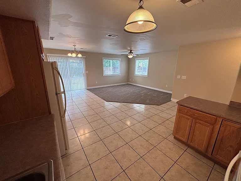 Looking out to living area from kitchen.