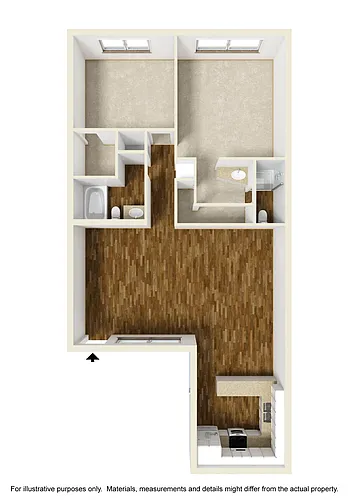 Floor plan Plan D - 2 Bedrooms, 2 Bathrooms