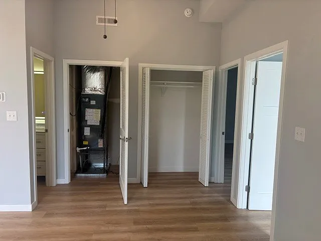 Extra storage closet off of the Living Space by two bedroom doors.