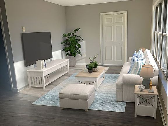 Living room virtually staged