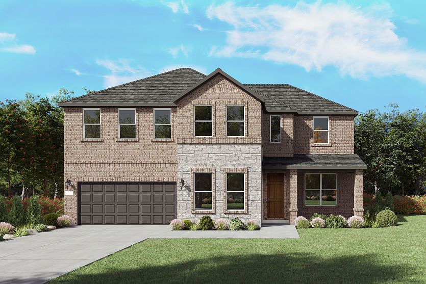 The Oglesby, a two-story new home design shown with home exterior LS 201