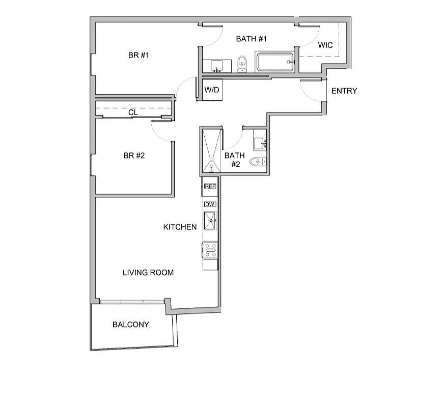 Floor plan Penthouse 2 Bedroom