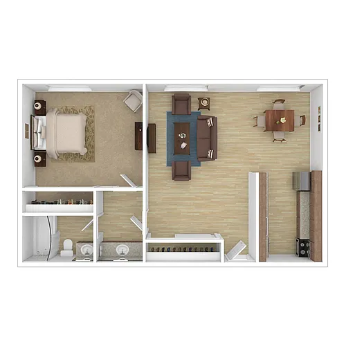 Floor plan 1 Bed 1 Bath