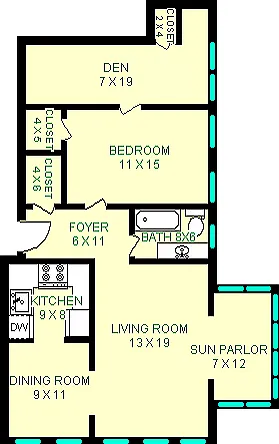 Ft. Duquesne One Bedroom Floorplan Ft. Duquesne One Bedroom Floorplan