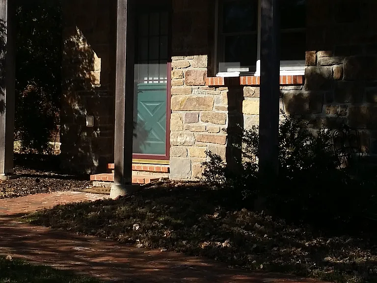 Entry (first floor apartment); genuine stone exterior