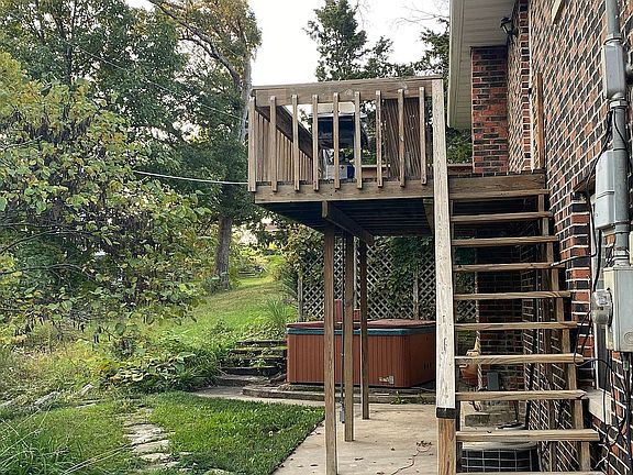Deck and private backyard
