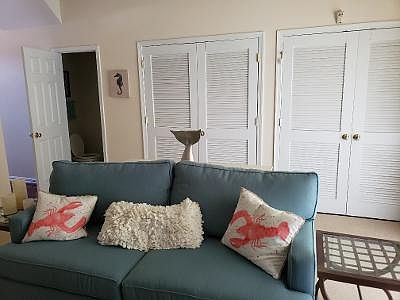 First floor, half bath, washer and dryer, access to the backyard