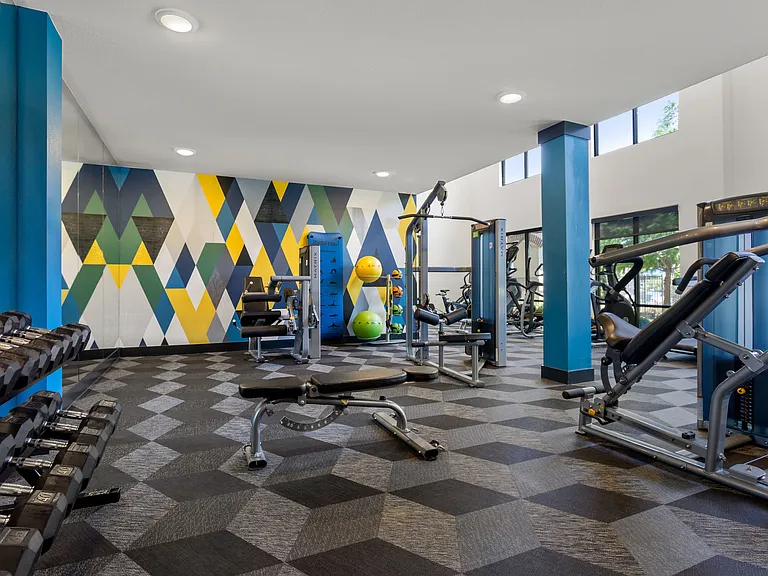 Stay active with a fully equipped fitness center right at home