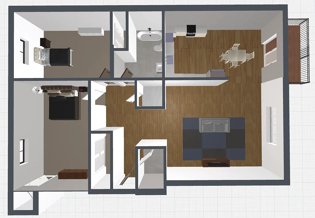 Floor plan 2 Bed 1 Bath