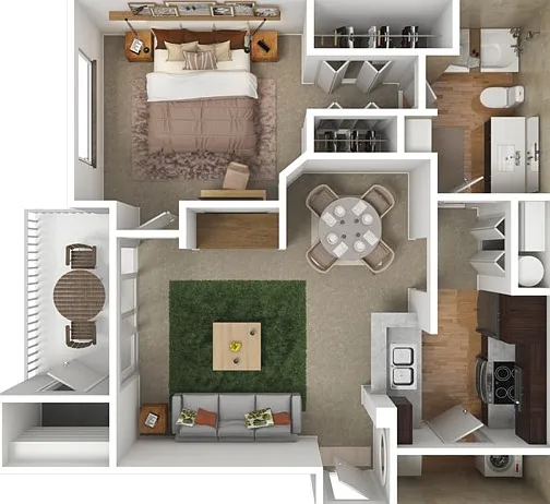 One Bedroom, 721 sqft, Balcony/Patio, Full-Size Washer/Dryer Connections, Additional Storage One Bedroom, 721 sqft, Balcony/Patio, Full-Size Washer/Dryer Connections, Additional Storage